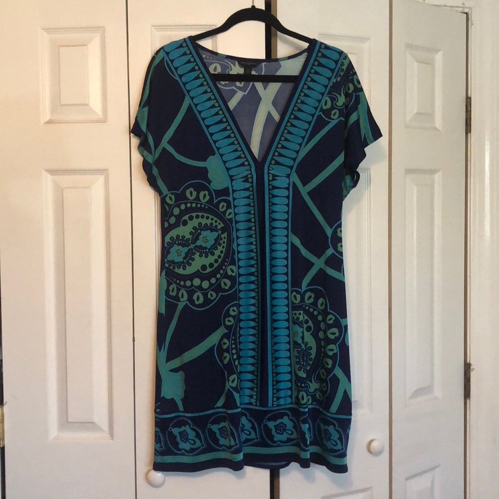 Banana Republic navy/green/teal dress